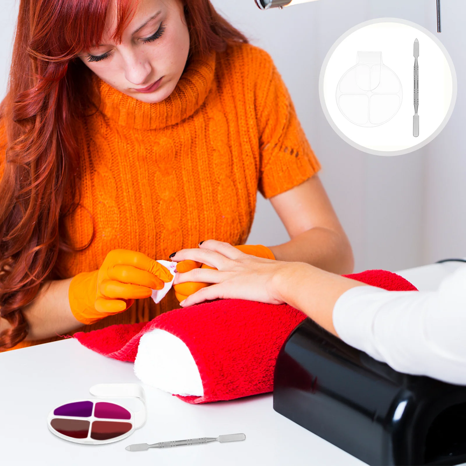 

1 Набор цветных поддонов для маникюра, набор инструментов для раннего маникюра