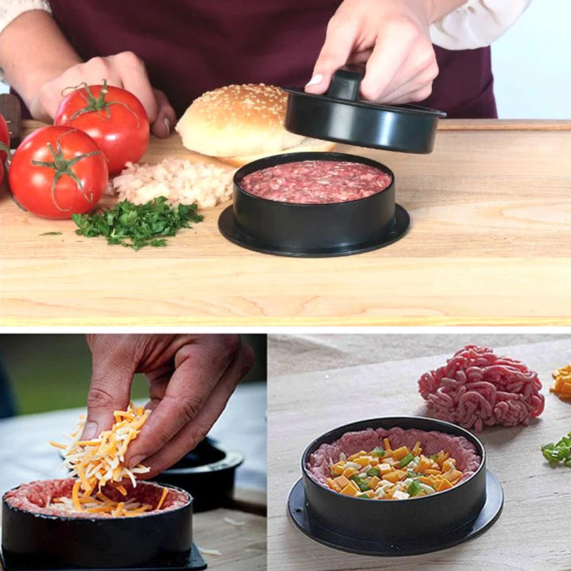 

Newest Round Hamburger Press Hamburger Maker Food-Grade Plastic Maker For Meat Beef Grill Burger Patty Press Mold Kitchen Tool