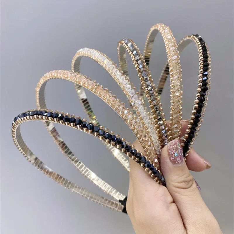 

1pc Women Elegant Rhinestone Hairbands Summer Metal Headbands for Girls Hair Accessories Headwear 12Styles