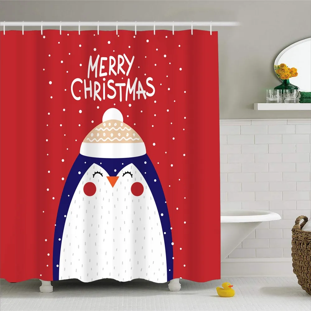 Ванная комната Пингвин Водонепроницаемый полиэстер занавеска для душа 1 шт