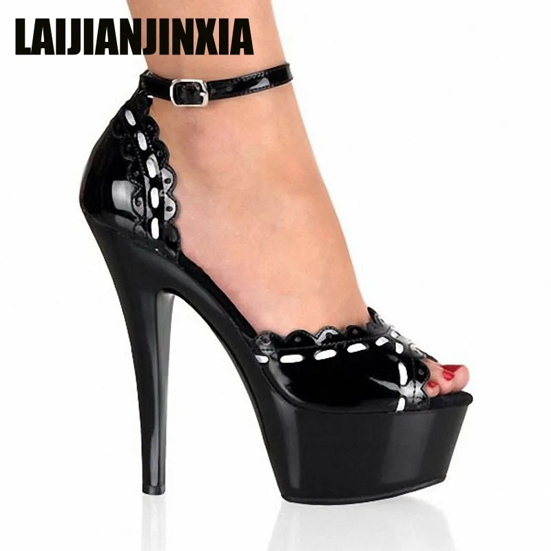 

LAIJIANJINXIA New Ankle Strap 15CM Sexy Super High Heel Platforms Pole Dance / Performance / Star / Model Sandals, Wedding Shoes