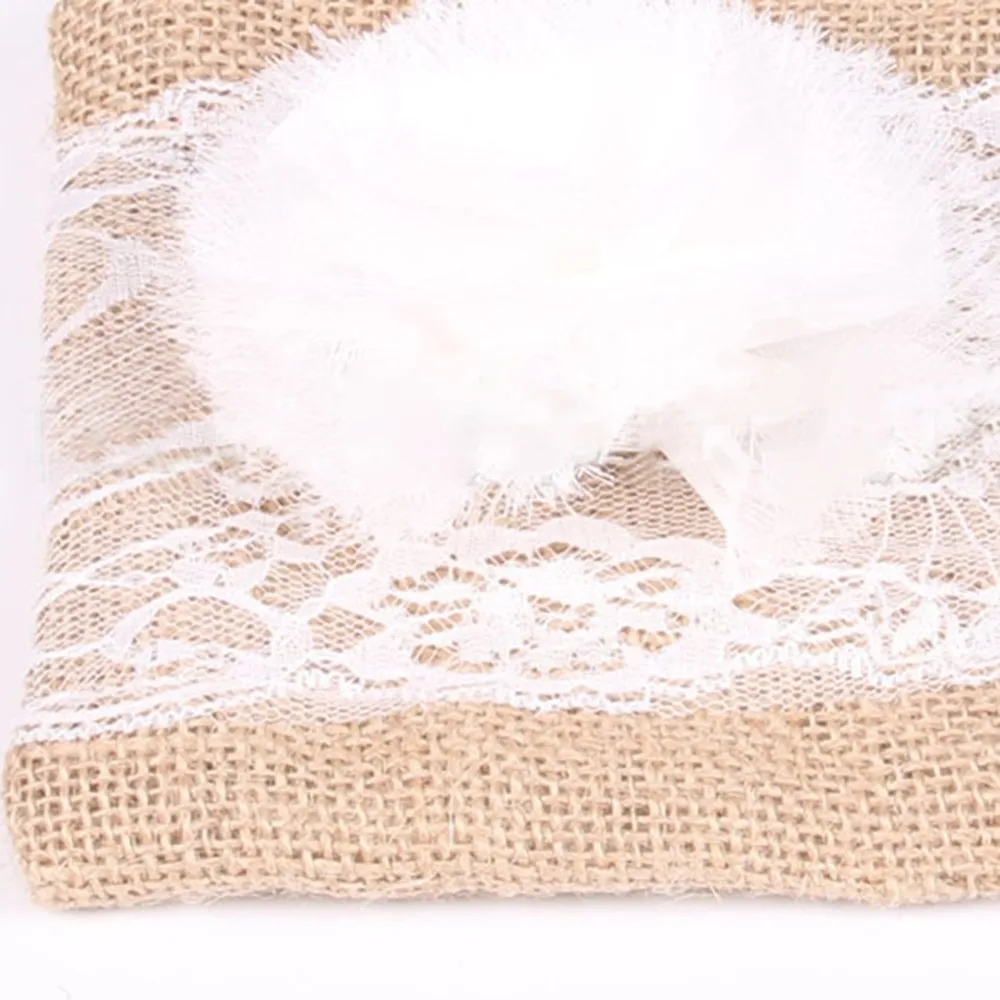 2шт DIY невесты сумки джутовые кружева мешок праздничные вечерние украшения
