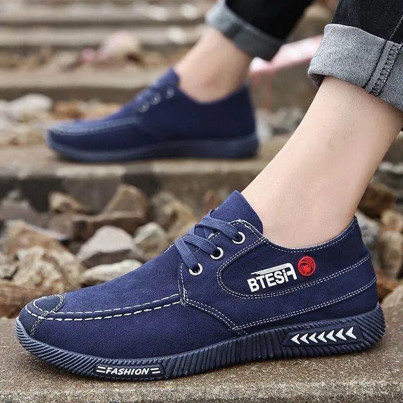 Новая мужская парусиновая обувь Весенняя Повседневная Дышащая Тканевая в стиле