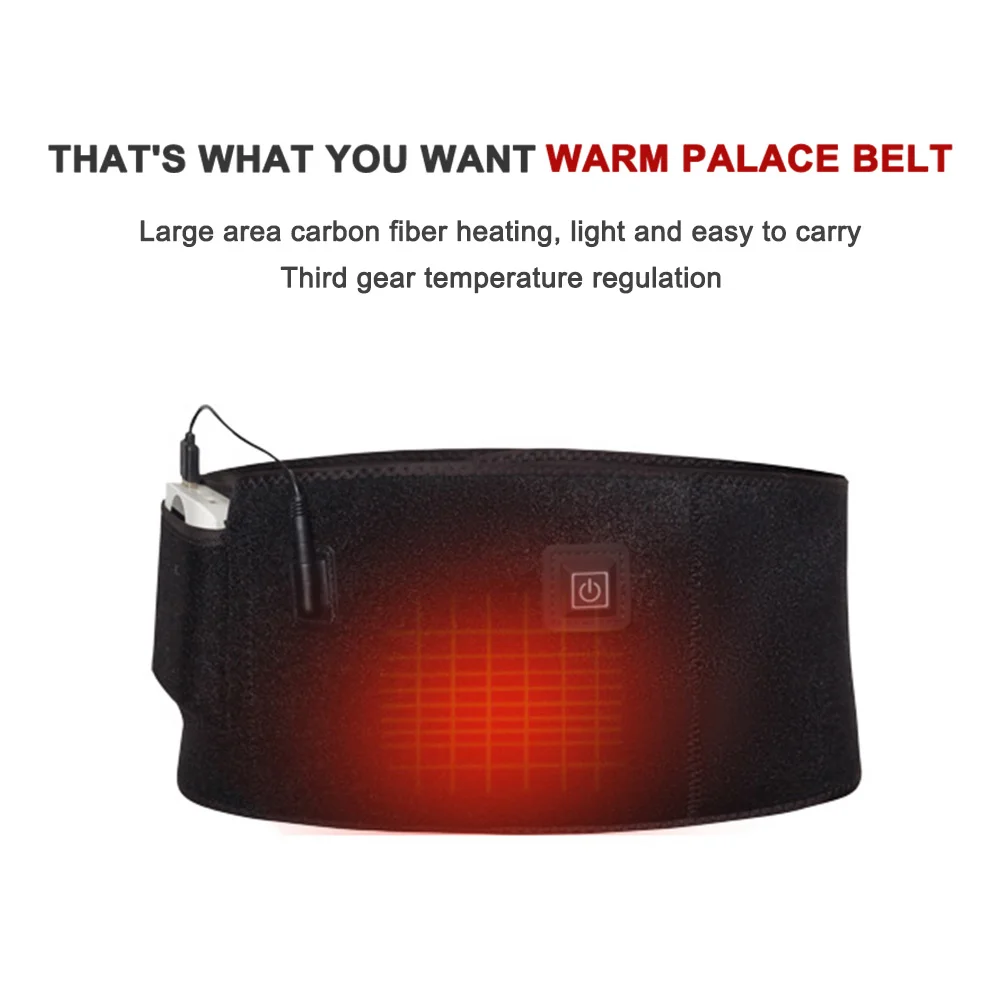

Electric Belt Pad Heated Waist Lumbar Spine Back Pain Therapy Waist Heating for Easy Safety Working-out Ornaments
