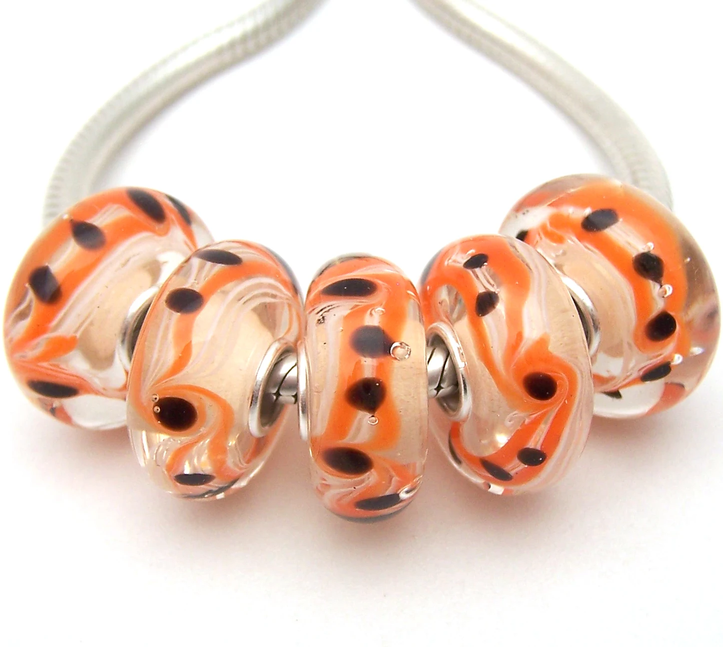 

XHYG1051 5X 100% Authenticity S925 Sterling Silver Beads Murano Glass beads Fit European Charms Bracelet diy jewelry Lampwork