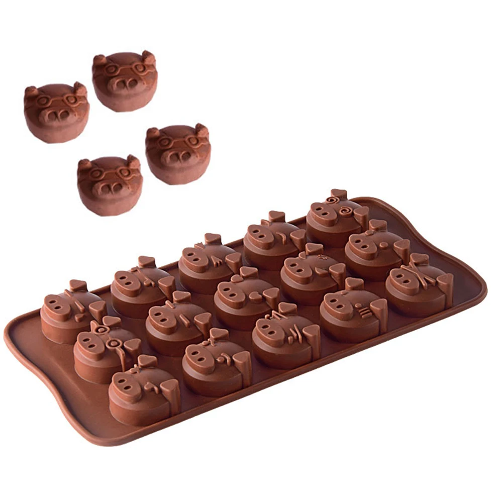 

Funny Pig Chocolate Silicone Mold Chocolate Pig Tray Fondant Molds DIY Soap Mould Jello Candy 3D Pig Shapes Chocolate Mold