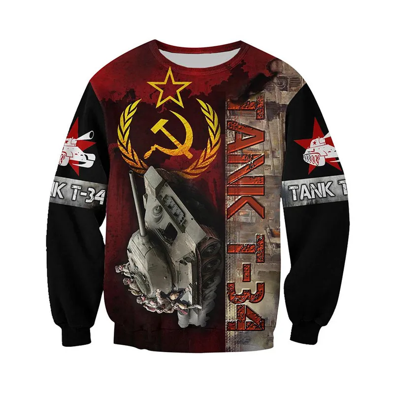 

Tank T34 3D full body printing fashion zipper shirt casual shirt Street hip hop hoodie-008