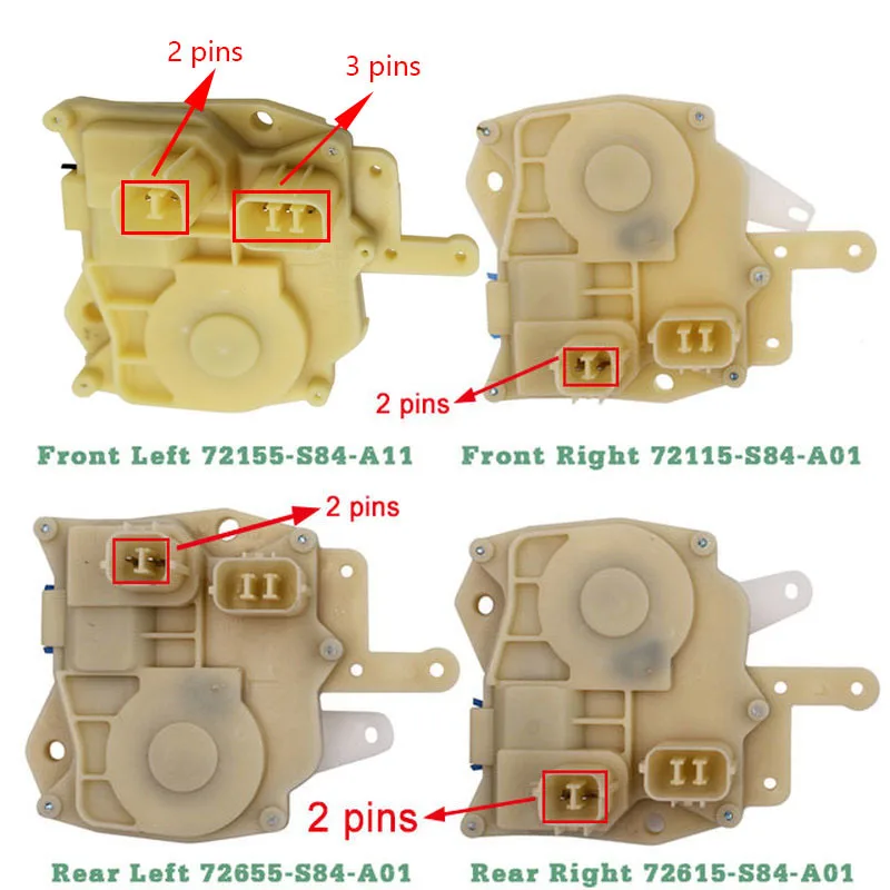 Привод замка двери для Honda Civic Accord odysey S2000 Insight CRV Acura 72155 S84 A11 72115 A01|Замки и фурнитура|