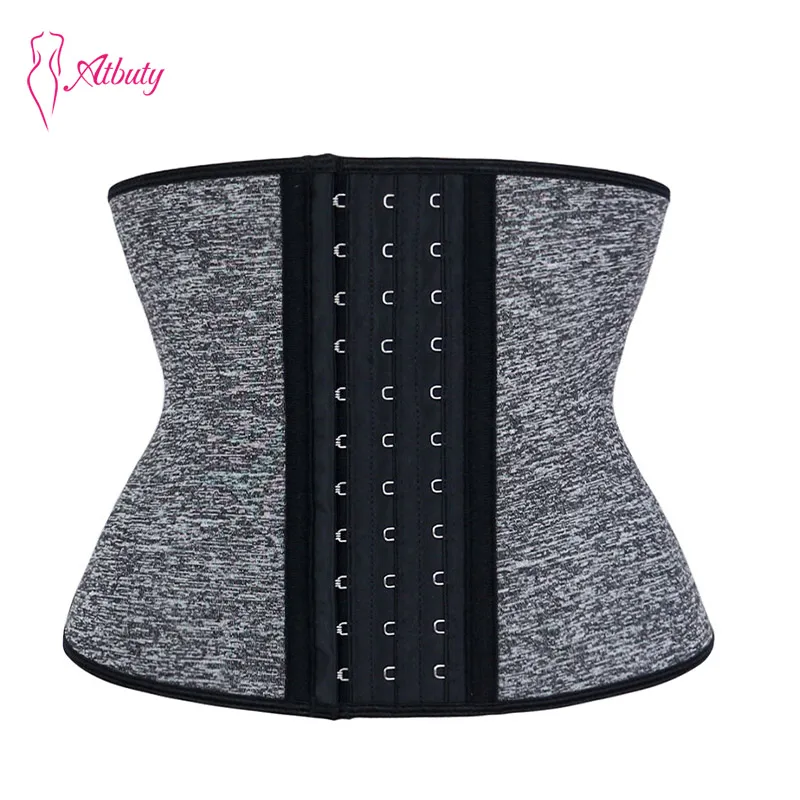 

Atbuty Короткие талии формирователь тренер Корсеты Стальные Кости сауна пот спортивный пояс компрессионный триммер для похудения