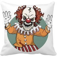 awowee throw pillow cover scary clown angry face horror and crazy maniac scare 18x18 inches pillowcase home decorative square