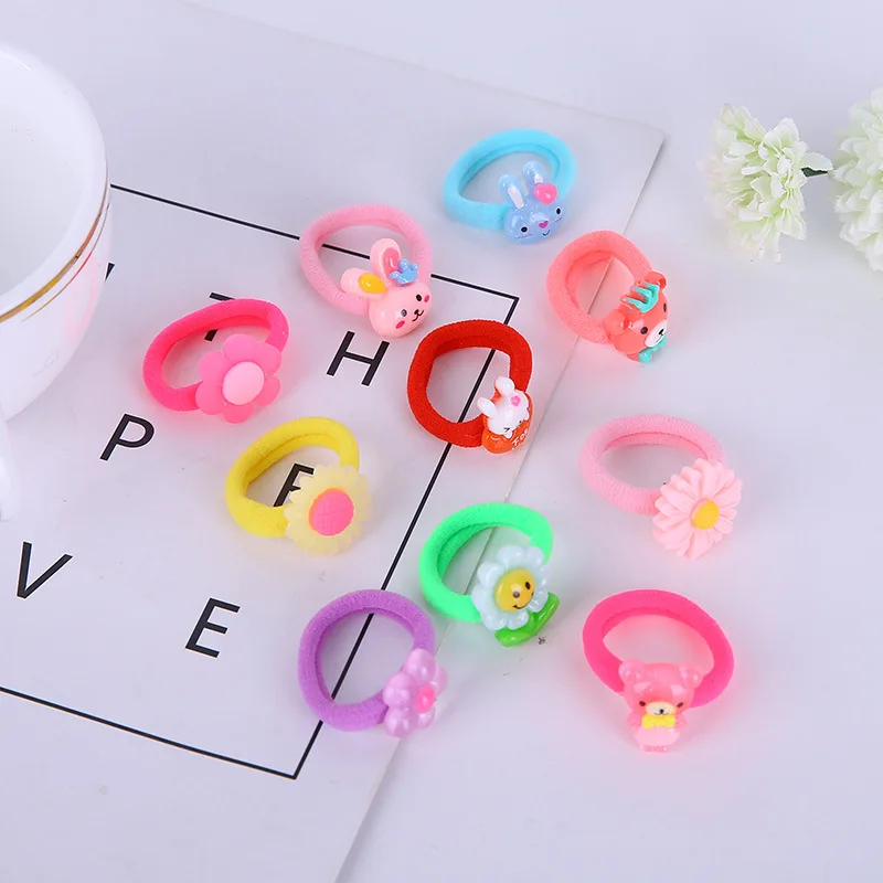 

20Pcs/Set Korean Cute Cartoon Princess Flower Elastic Hair Rubber Band Girls Accessories Hair Scrunchies Baby Hair ornament