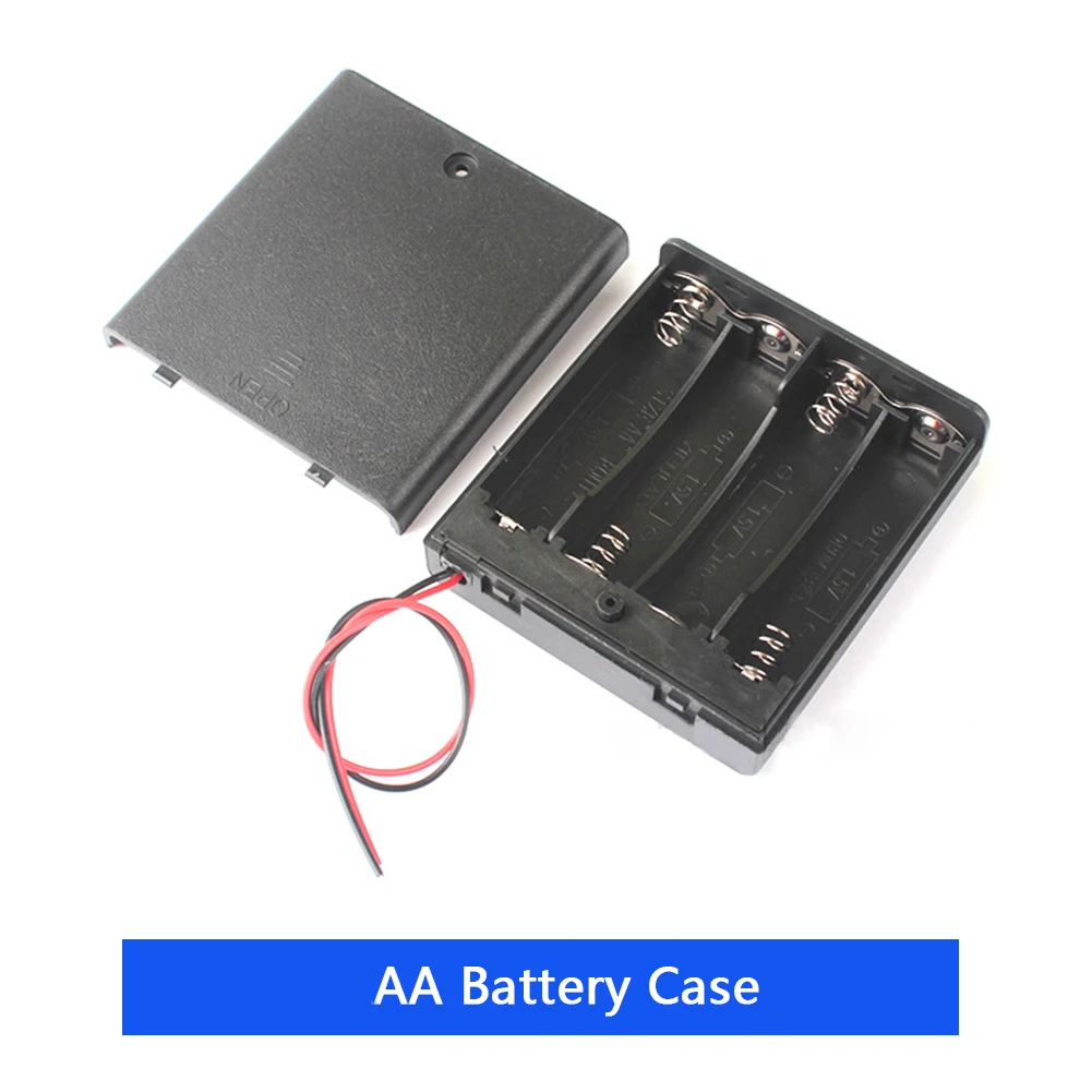 1 шт. AA Батарея держатель Чехол Коробка с проводами включения/выключения крышка 2 3
