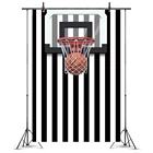 Виниловый фон для фотосъемки с изображением баскетбольного обруча корзины черных белых полос Декор детской кровати комнаты настенный постер