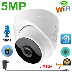 JIENUO 5MP IP Camera Wireless 64G Cctv Security Surveillance Audio Night Vision Infrared Network Dome Wifi Home Cam XMeye ICSee