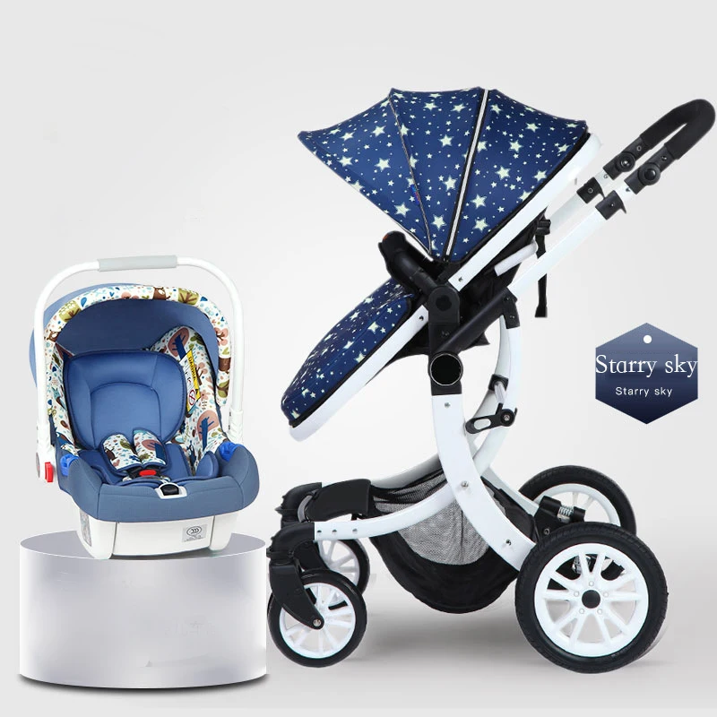 

Chinoiserie baby carrier high landscape foldable 3 in 1baby stroller 2019 new baby car portable fashion four wheel baby stroller