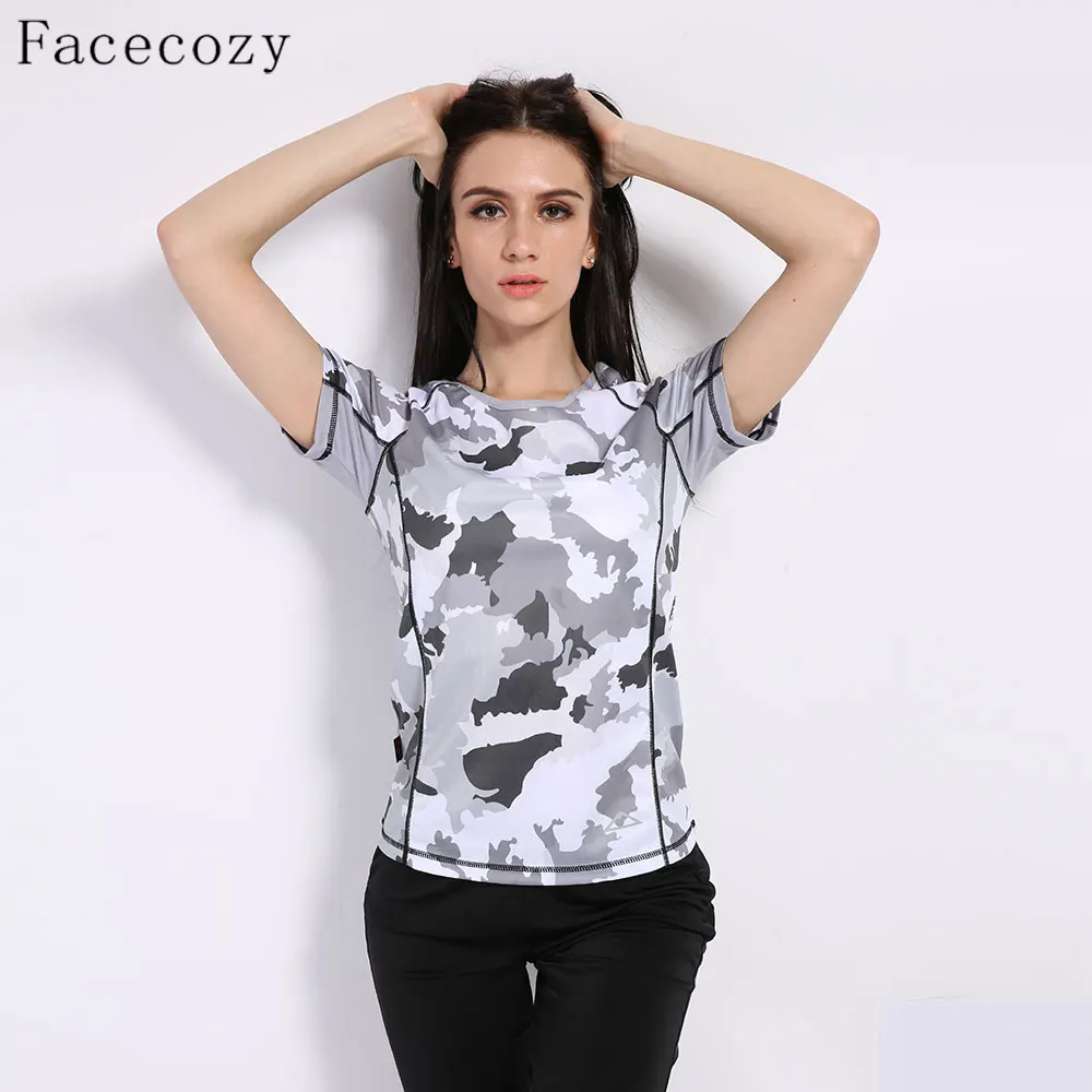 Facecozy женская летняя камуфляжная футболка из 100% полиэстера тонкие быстросохнущие