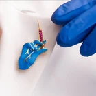 Синяя эмалированная брошь в виде шприца, медицинские булавки, значок, медсестры, булавки, аксессуары