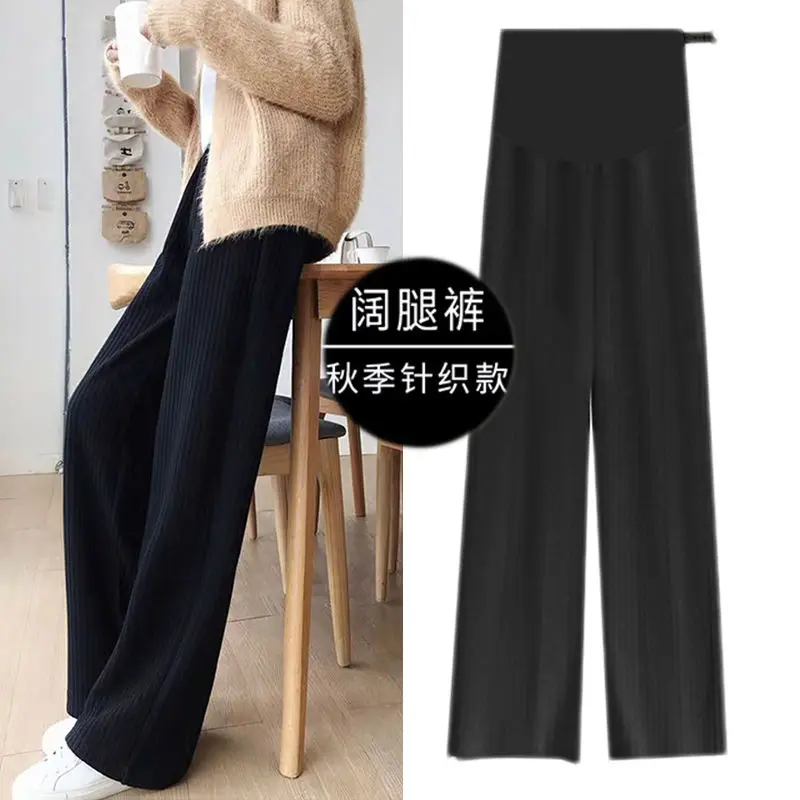 

2020 Pregnant Women Pants Trousers Autumn And Winter Clothes Maternity Clothes Fashion Wide Leg Pants Thickening Plus Velvet