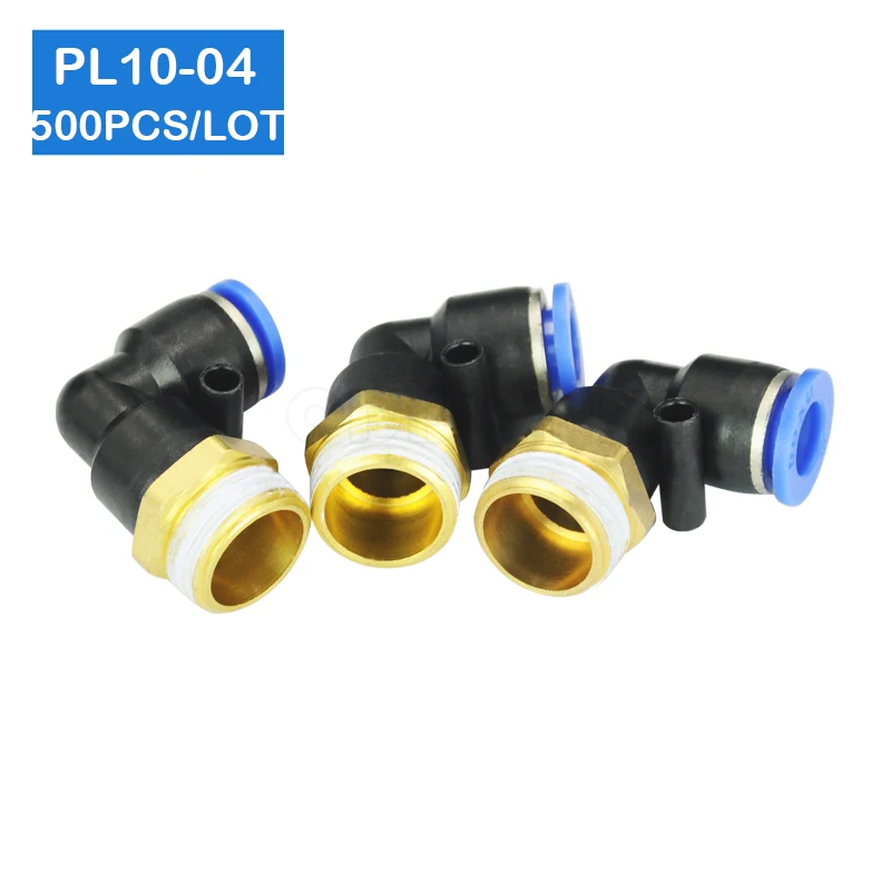 

500 шт. PL10-04 Бесплатная доставка, l-образный герметизирующая ptfe-лента для 1/2 "наружной резьбой до 10 мм трубки пневматический быстросъемный соед...