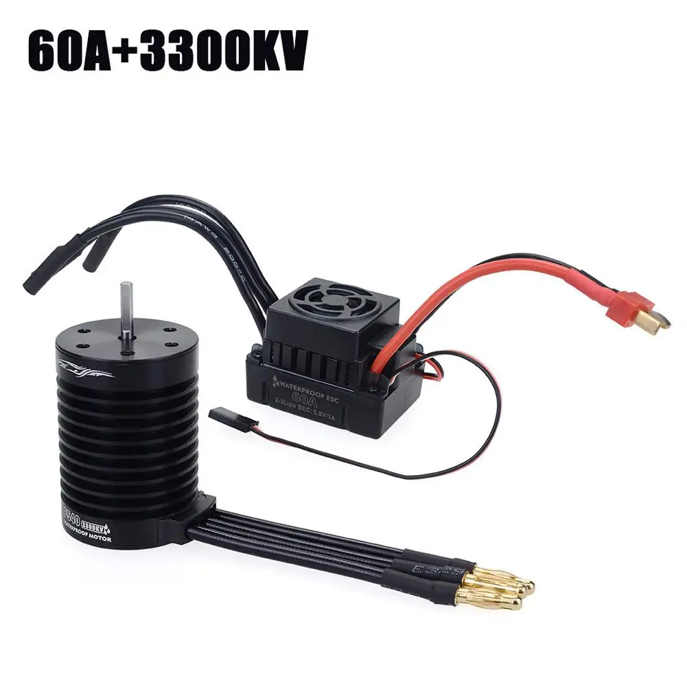 Водонепроницаемый бесщеточный двигатель F540 3300KV 4370KV w/ 60A ESC Combo set для Redcat HSP Traxxas Axial