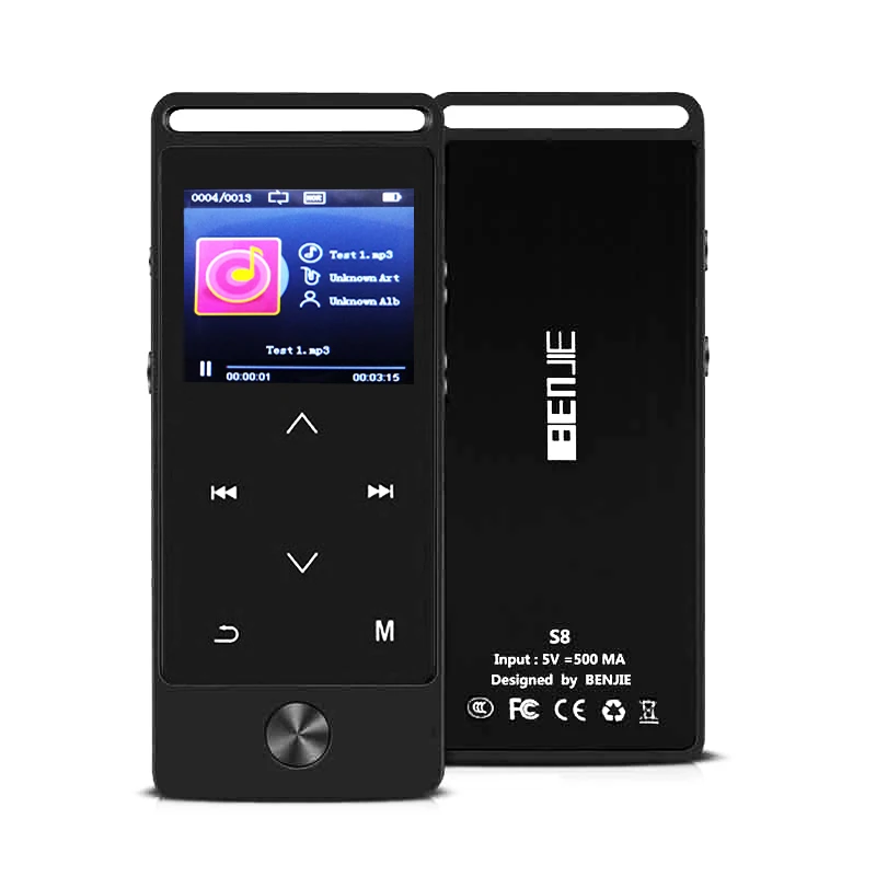 Bluetooth 4,0 MP3-плеер сенсорный экран S8 спортивный музыкальный плеер начальный уровень без потерь MP3 музыкальный плеер рекордер электронная книга металл - Цвет: S8-MP3-Black