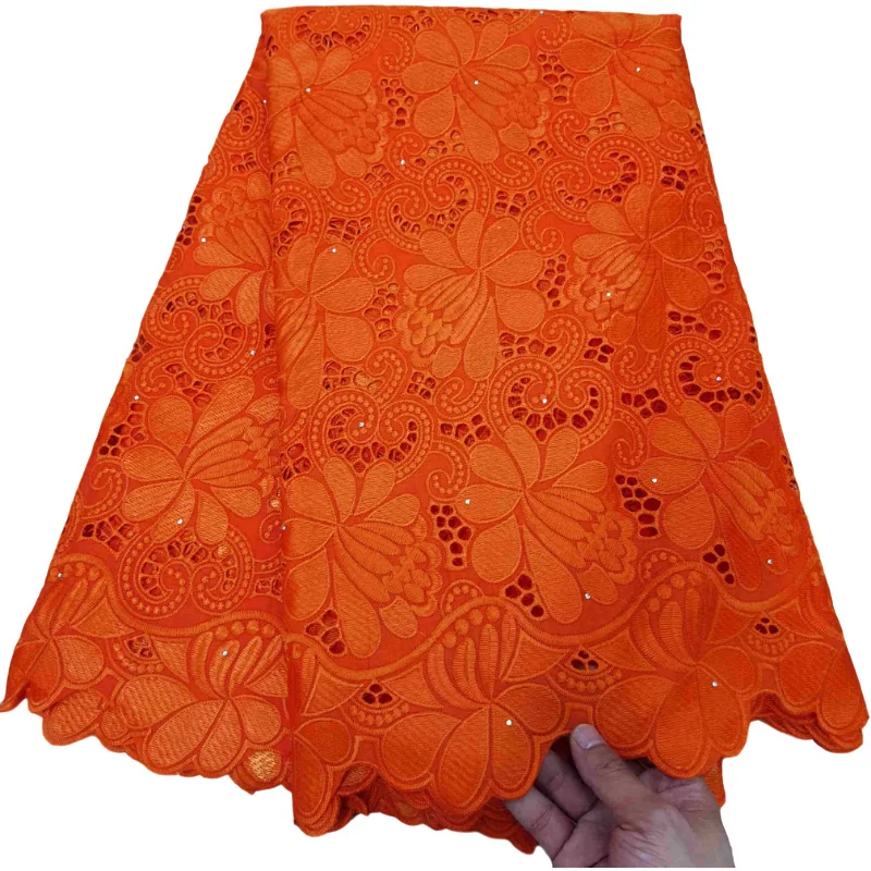 2022 новейшая африканская швейцарская кружевная ткань из 100% хлопка Кружевная
