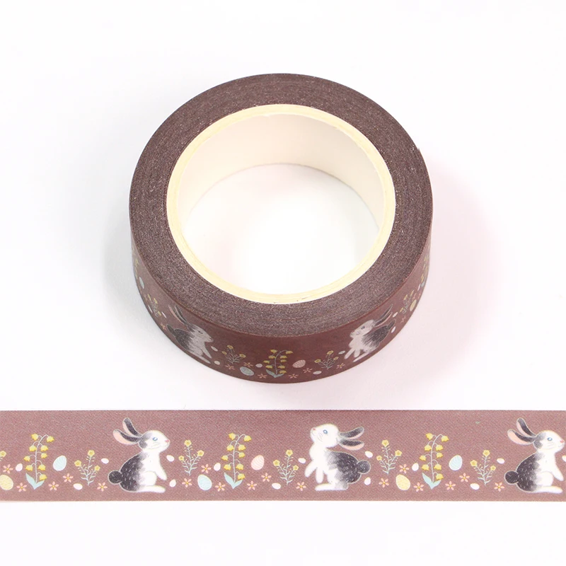 

1PC 15mm*10M Happy Easter's Day Lovely Rabbits Decorative Washi Tape Scrapbooking Masking Tape Stationery office supplies