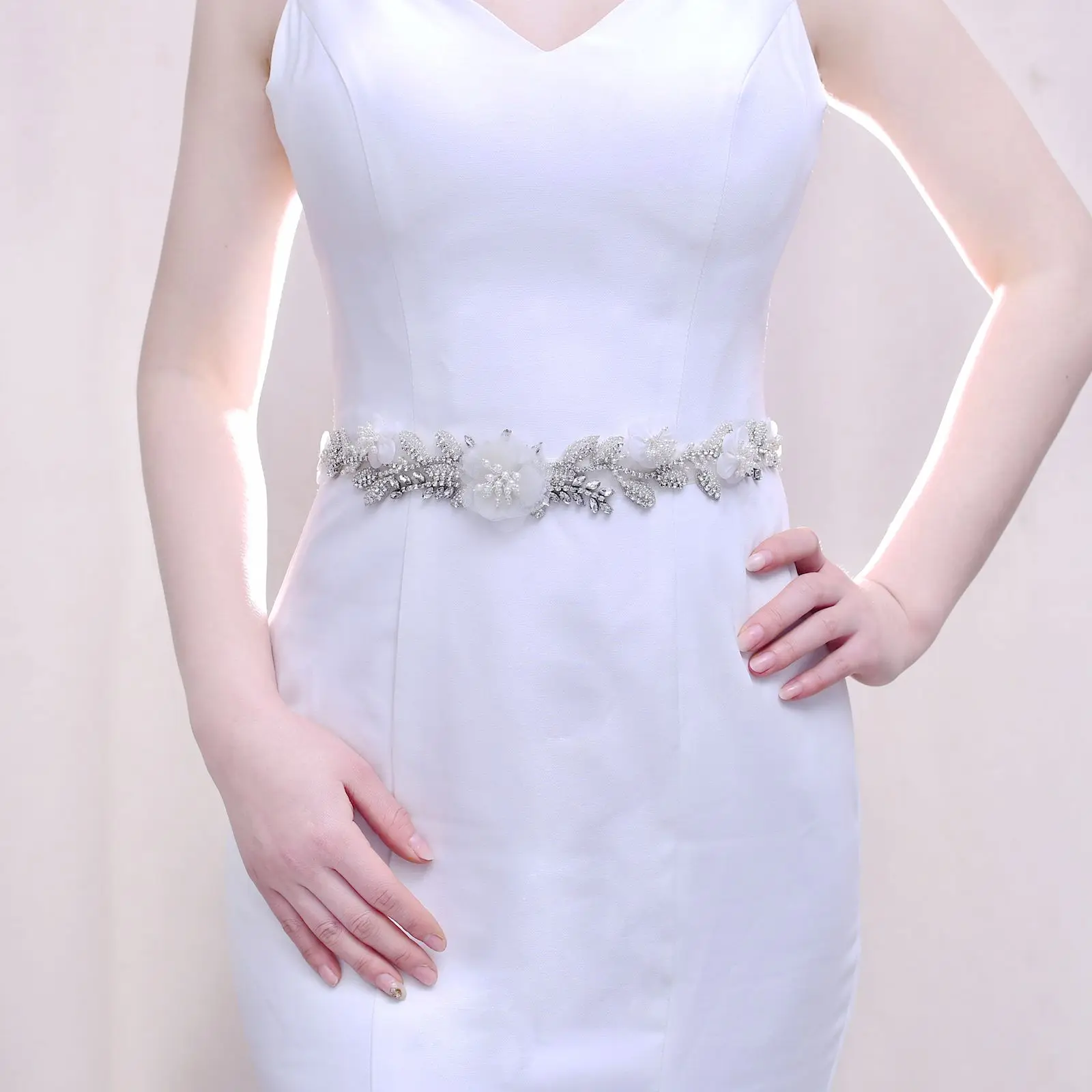 

Organza Flower Wedding Belts For Women Fancy Belts For Dresses Pearl Rhinestone Bridal Sash Belt Women Dress Belts Bridal Belts