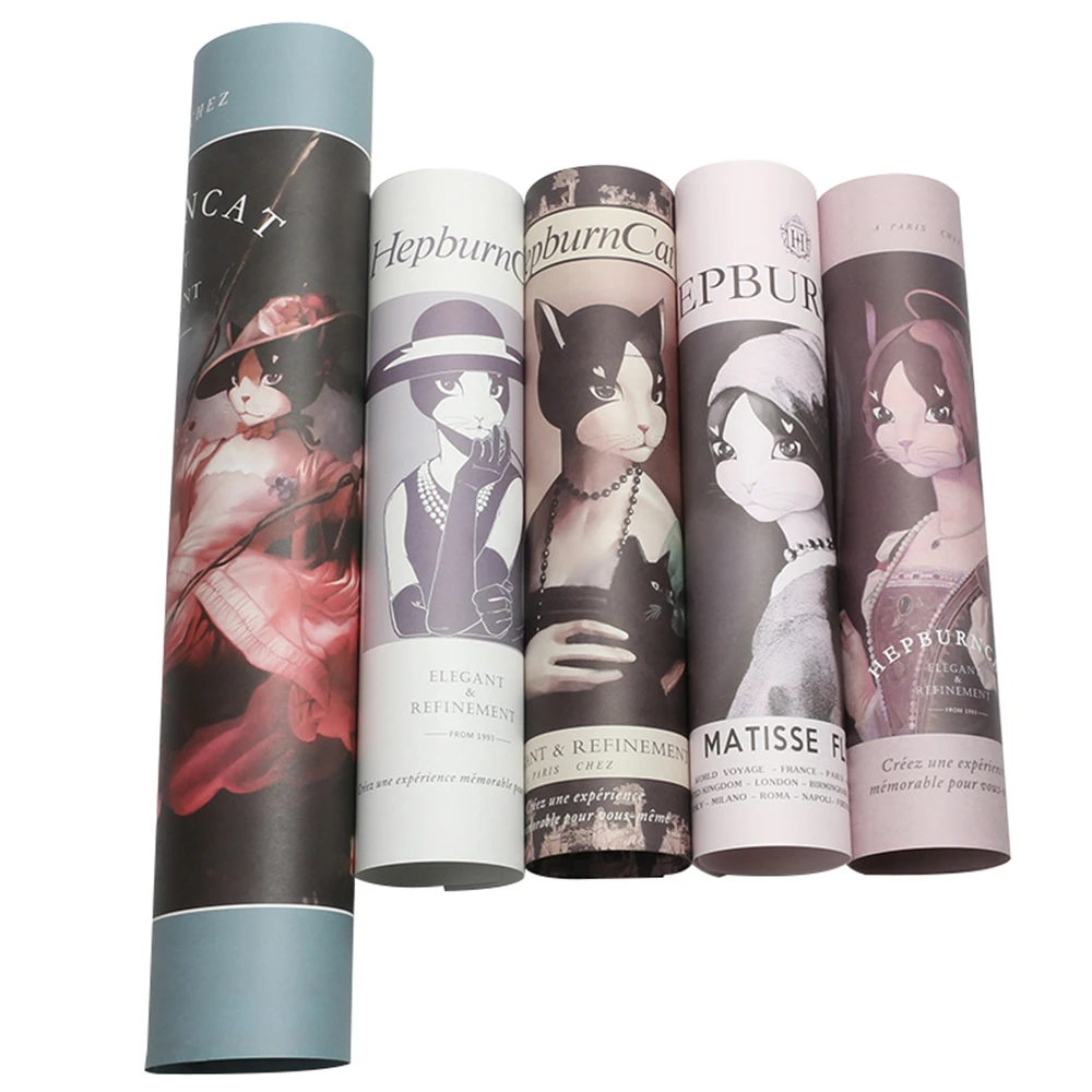 

10pcs Elegant Hepburn Cat Flower Bouquet Weapping Paper Thick Gift Wrapping Kraft Paper