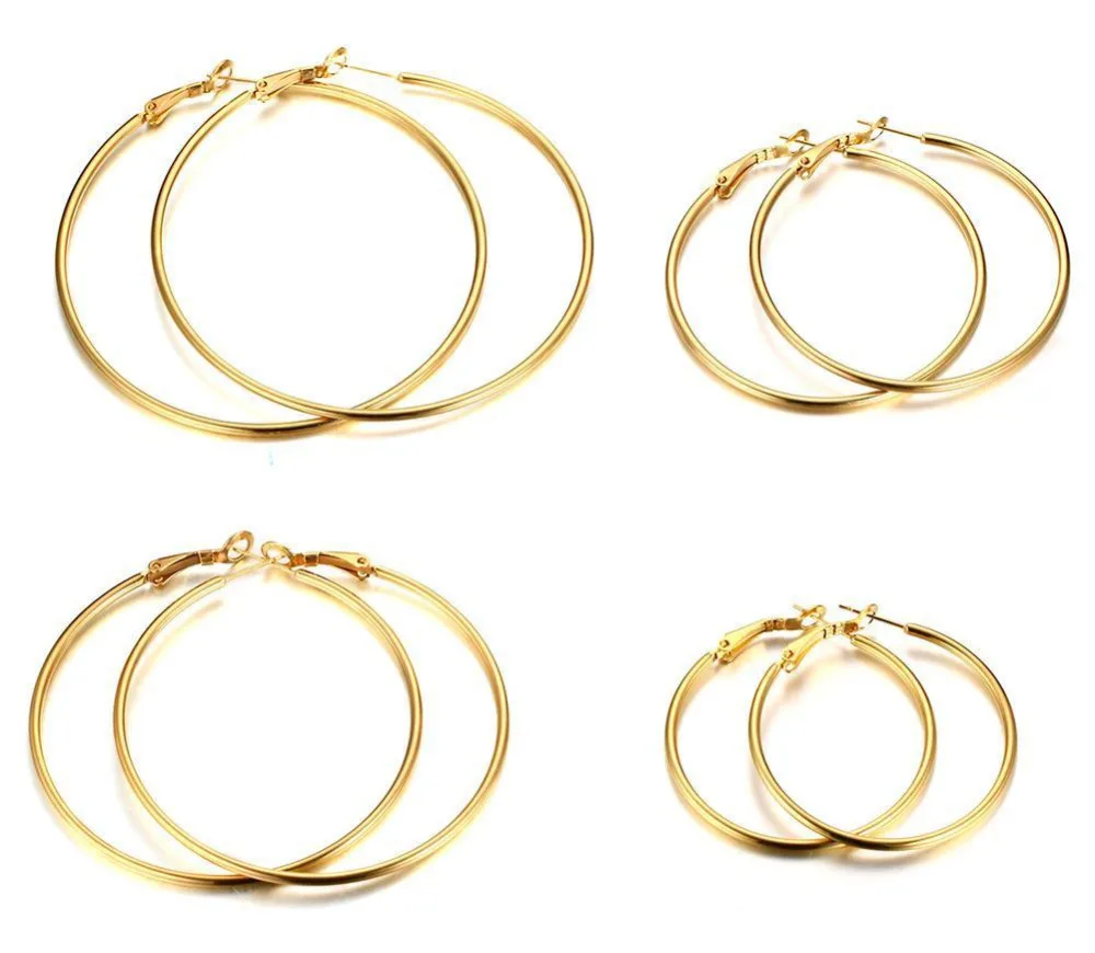 Женские большие серьги большого размера круглые кольца ювелирные изделия