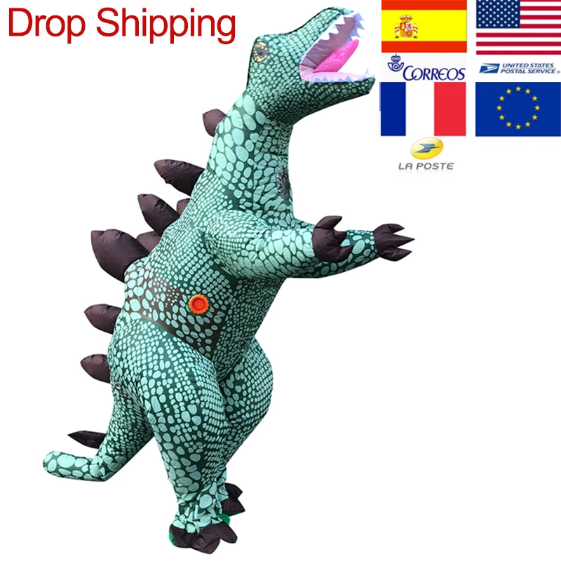 Надувной костюм забавные костюмы Стегозавра для мужчин и женщин надувной