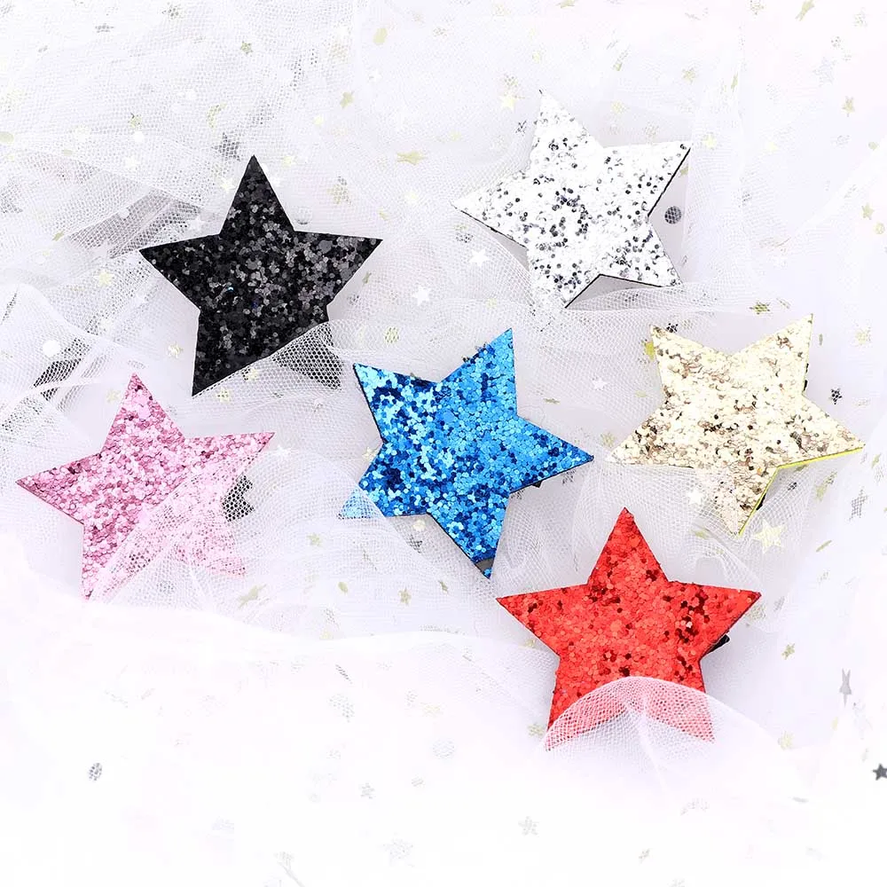 Корейские милые принцесса модные шпильки пятиконечная звезда блеск заколки для