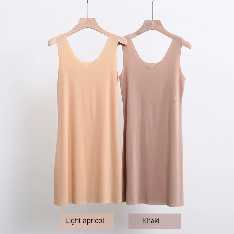 Бесшовный жилет большого размера M-5XL из ледяного шелка платье-комбинация Женская