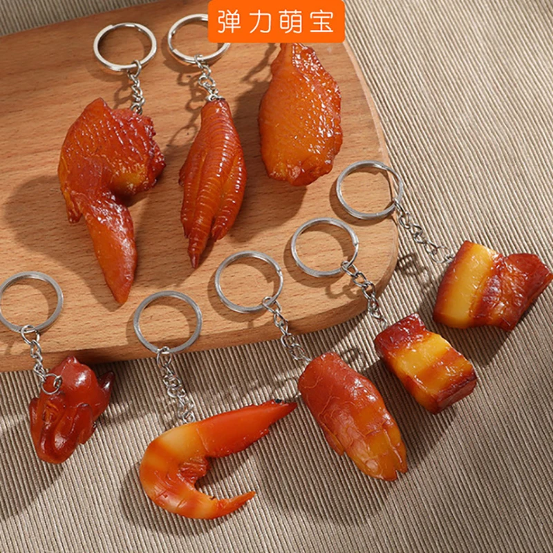 

Creative Simulation Food Model Small Gifts PVC Soft Glue False Pork Trotters Chicken yao chi quan kou Pendant