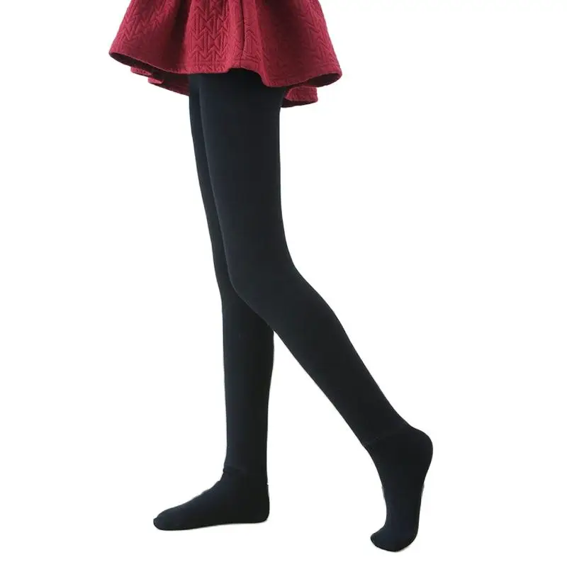 Хлопковые зимние теплые леггинсы для девочек утепленные бархатные