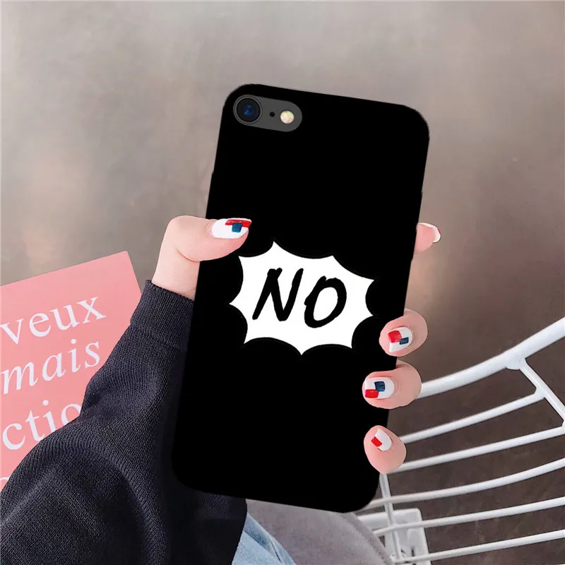 GYKZ чехол для телефона с рисунком кота и губ iPhone XS MAX X XR 7 8 6 6s Plus Yes No Art Line Мягкая