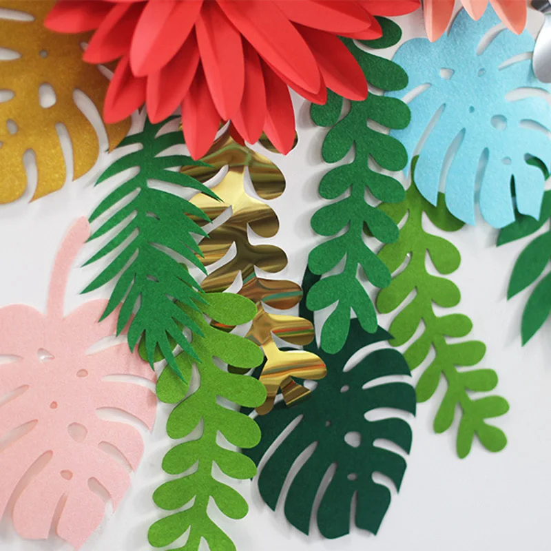 Гавайские вечерние украшения для свадьбы 6 шт. ручной работы листья из ткани