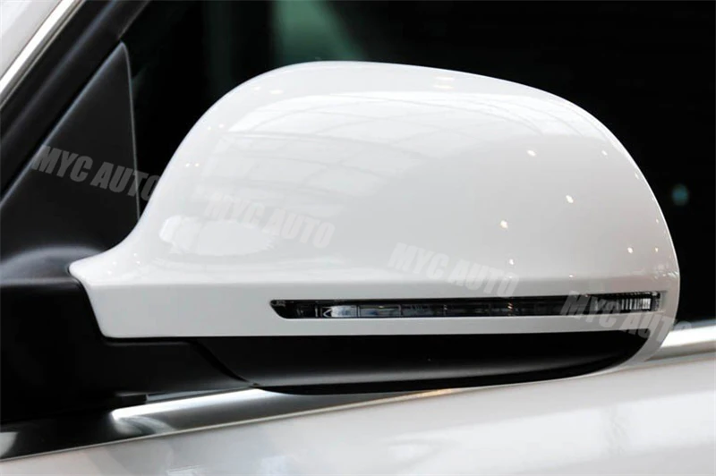 Зеркальное покрытие для Audi A3 8P A4 S4 B8 8K A5 S5 B8 8K A6 S6 C6 4F Q3 SQ3 2008 2009 2010+ глянцевый черный и белый зеркало заднего вида для крышка