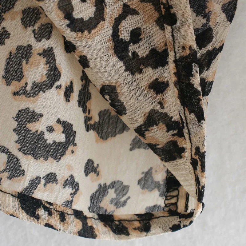 

2020 Summer Women Chiffon Blouses Shirts Tops Long Sleeve Ruffles Animal print Female Fashion Street Top Clothing blusas