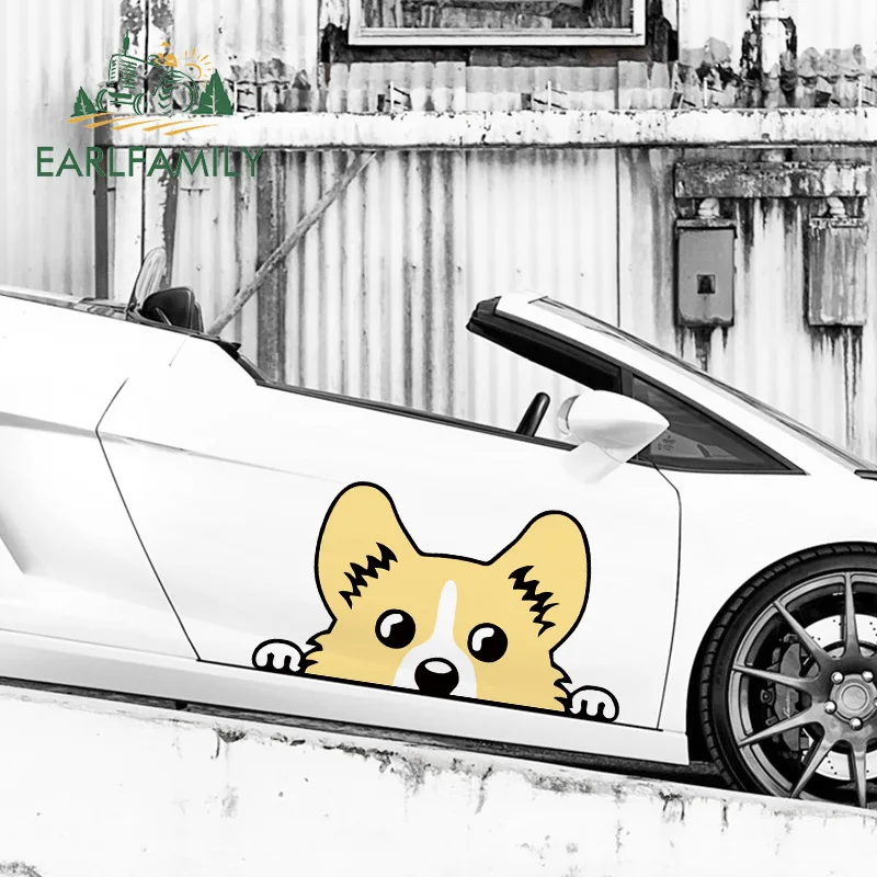 EARLFAMILY 43 см x 25 5 наклейка на кузов автомобиля для Pembroke Welsh Corgi мультфильм аниме