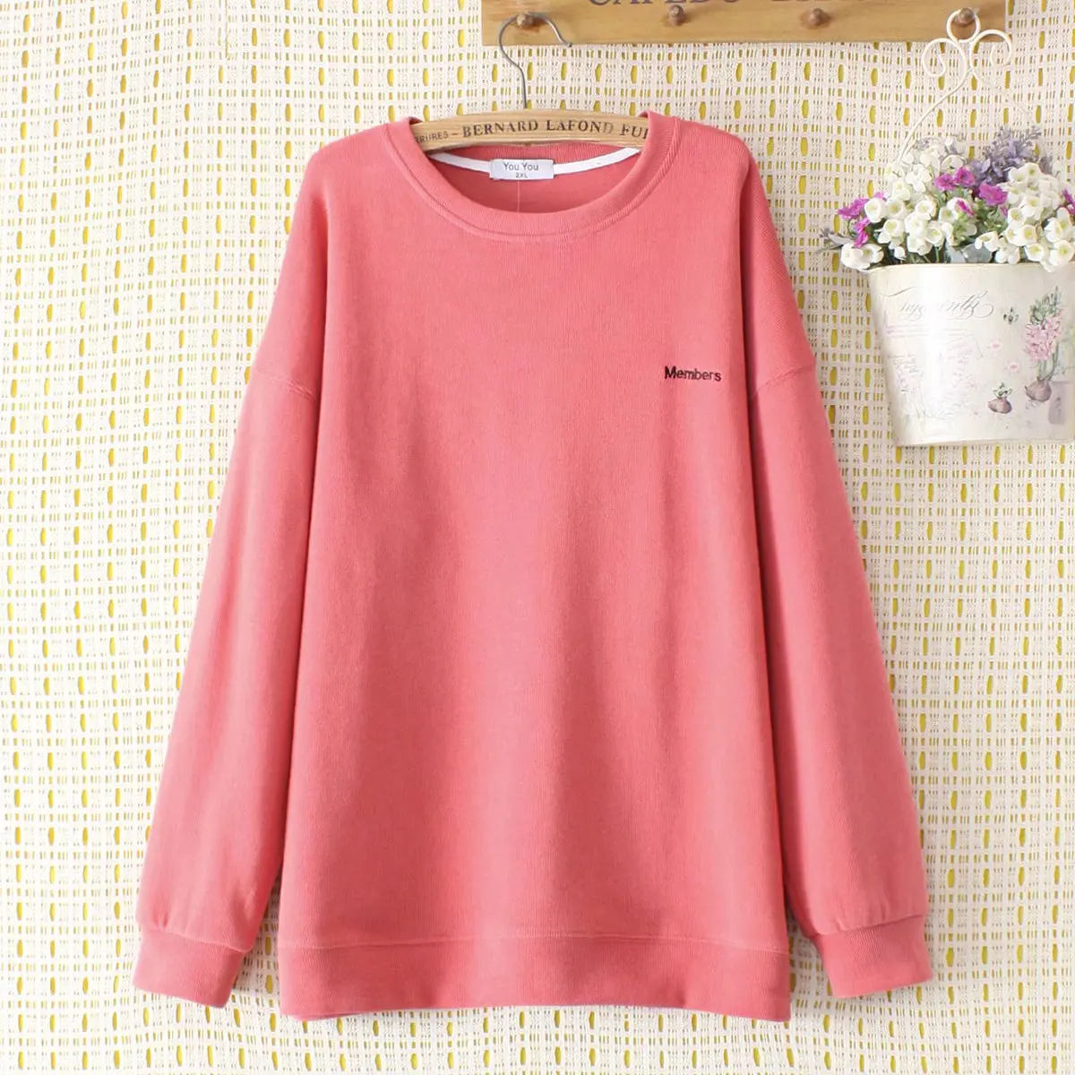 

Plus size O-Neck embroidery Women's Sweatshirts 2022 fashion blue black watermelon red spring autumn pullover Woman clothes