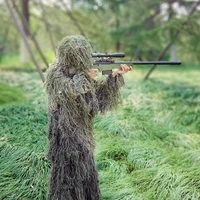 3d ghillie suit jungle camouflage geely clothing cs withered grass training clothing polyester full cover hunting convenient