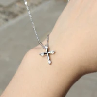 cross pendant necklace silver color cool necklace for men women gift wholesale neck jewelry