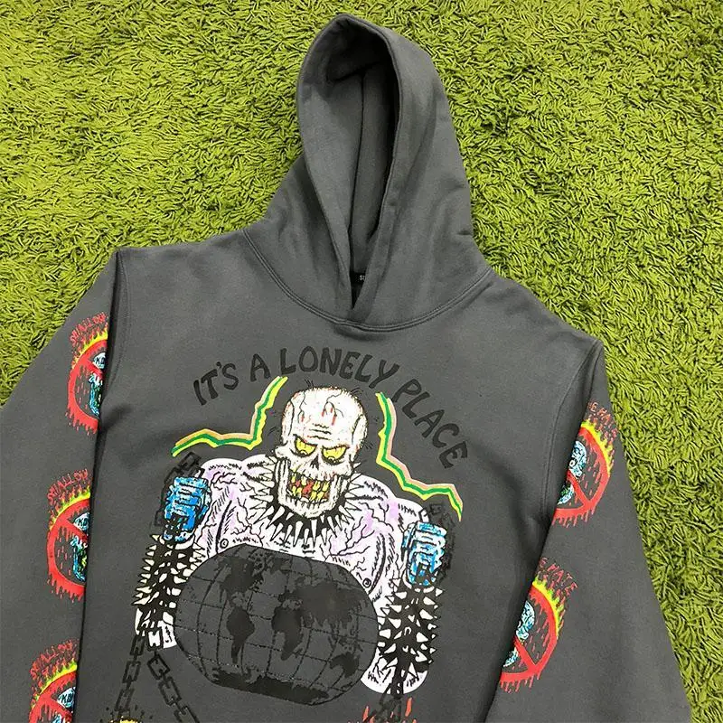 

New Season 6 Hoodie Hooded Men Women 1:1 top version skull Graffiti Streetwear XXXTentacion Kanye West Season 6 Pullover