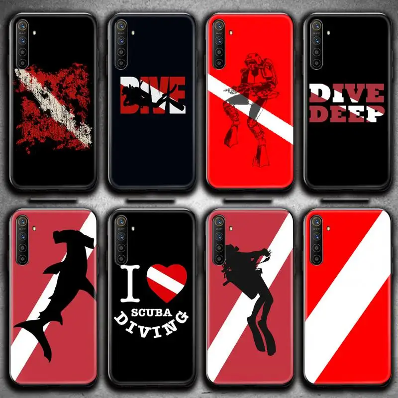 

Diver Down Scuba Flag Phone Case For OPPO Realme 6 Pro Realme C3 5 Pro C2 RENO2-Z A11X