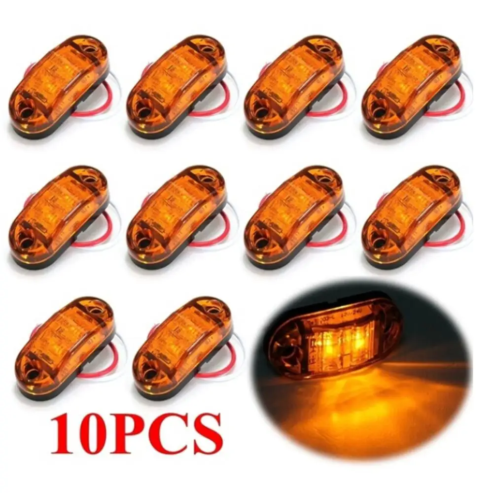 Прочный 10 шт. 12/24V светодиодный Янтарный E11 Боковой габаритный фонарь светильник