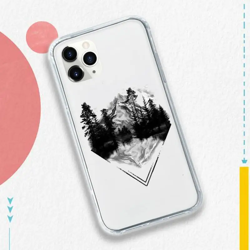 

Paesaggio della bussola del tatuaggio Phone Case Transparent soft For iphone 5 5s 5c se 6 6s 7 8 11 12 plus mini x xs xr pro max