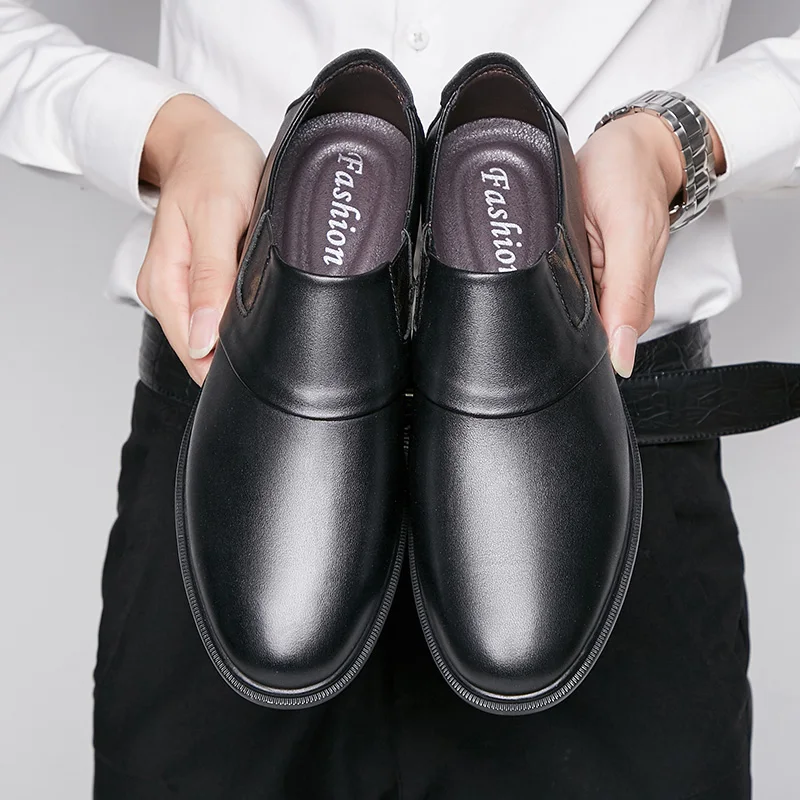 

2019; Сезон весна-осень; Мужские туфли; Удобные и комфортные натуральные кожаные водонепроницаемые классические повседневные туфли-лодочки р...