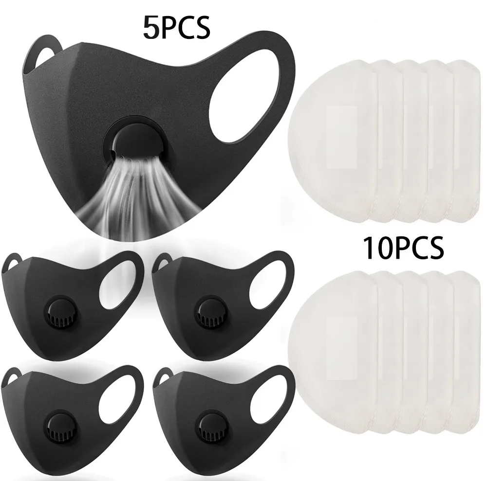 5 Pack Face Masks 10 Replacement Reusable Mask Filter PM2.5 Air Filtration Outdoor Cover Protect Unisex | Спорт и развлечения