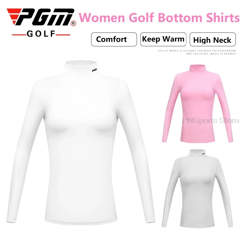 

PGM Autumn Winter Womens Shirt Long Sleeve Golf Clothing Keep Warm Outdoor Sports Bottoming-Shirt Ladies Slim Fit T Shirts Tops